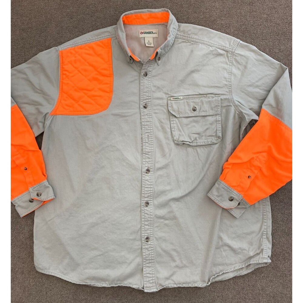 Vintage Gander Mountain Shirt Mens XL Canvas Hunting Shooting Long Sleeve Button